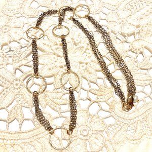 Classic Hoops and Chains Necklace 18" with Clasp